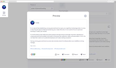 Un utente di Vulse che crea contenuti coinvolgenti su LinkedIn con la funzione di creazione rapida dei contenuti.