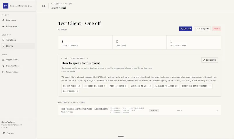 PREZENTD -Financial Planner Deliverables screenshot 5