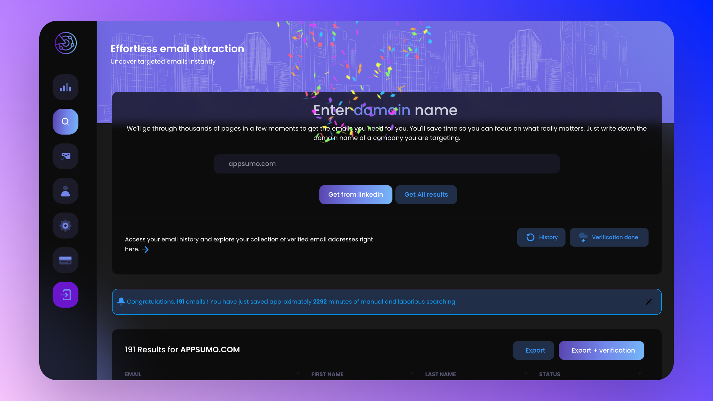 SonarList.io - 무제한 전문 이메일 찾기 및 유효성 검사기 미디어 5
