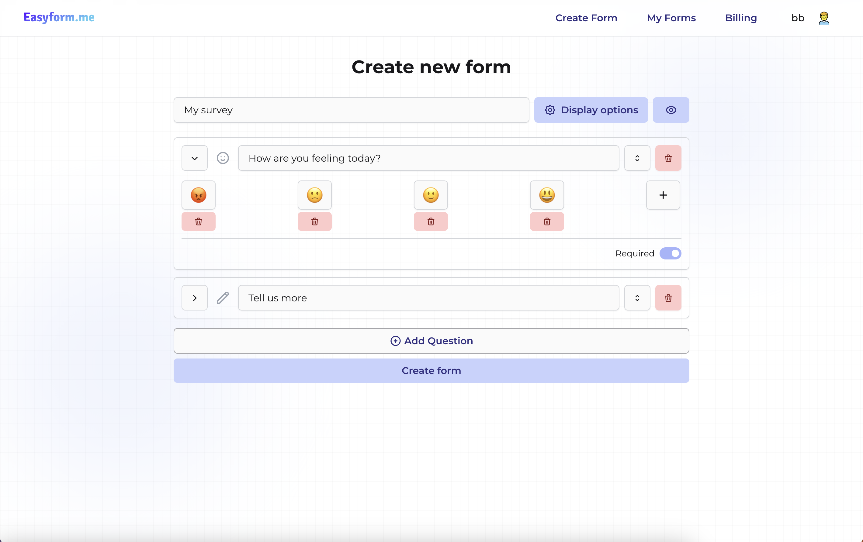 startuptile EasyForm.me - a typeform alternative-Build forms polls and more!