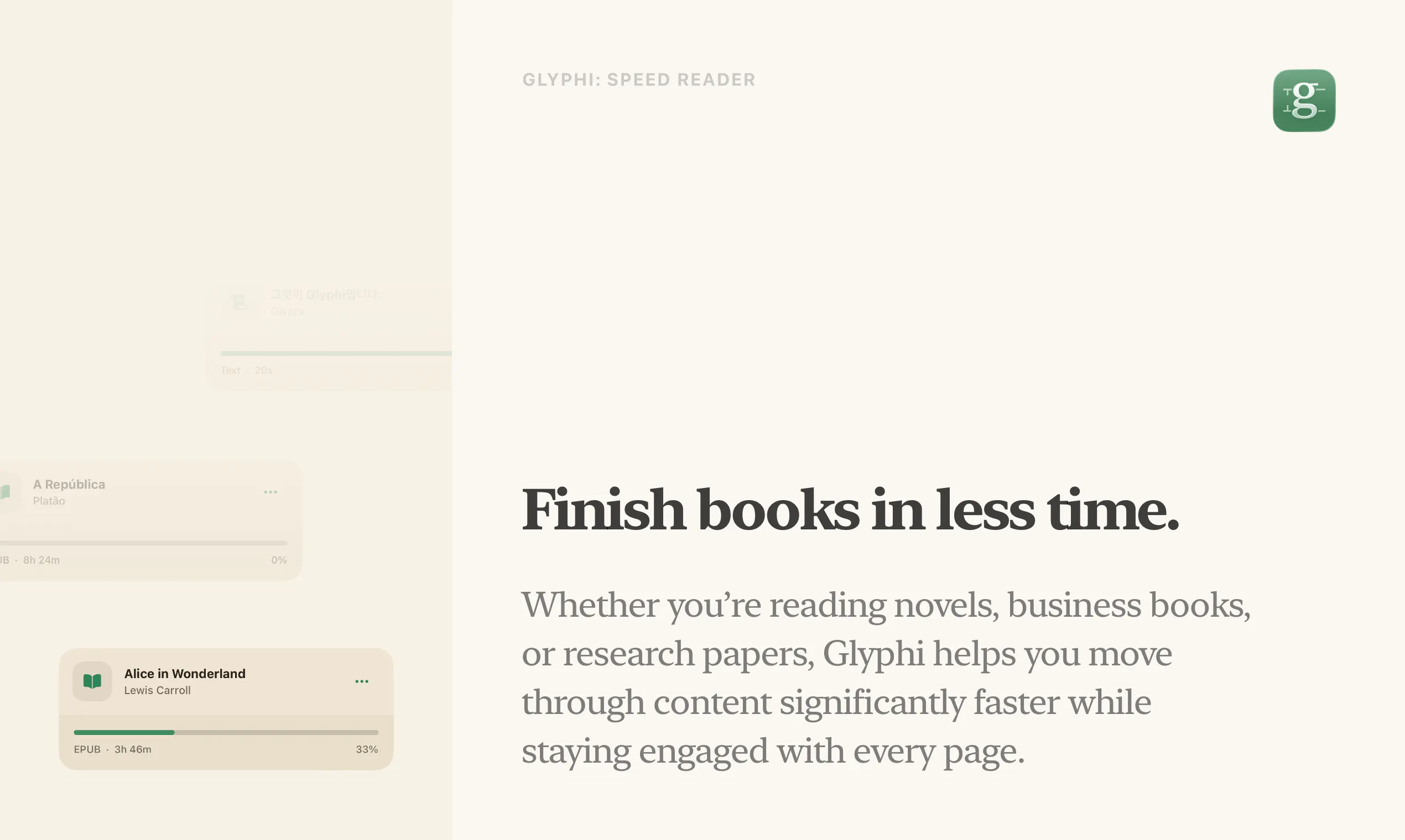 Glyphi: Speed Reader gallery image