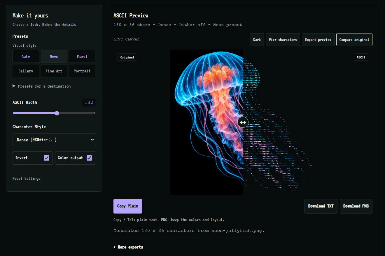 Image to ASCII gallery image