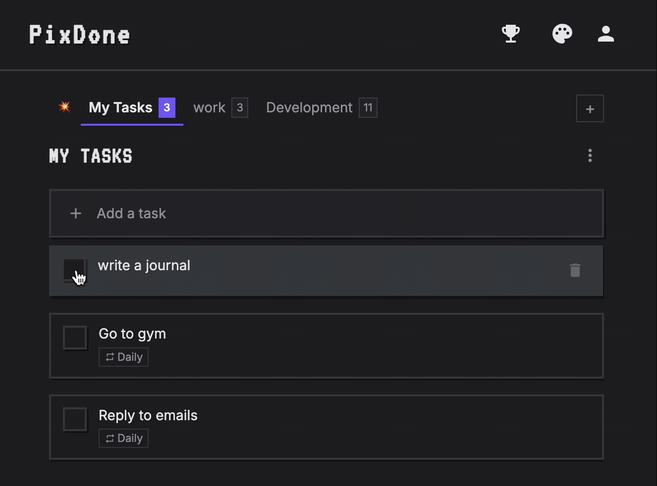 PixDone：具備像素特效與獎勵機制的待辦事項應用程式