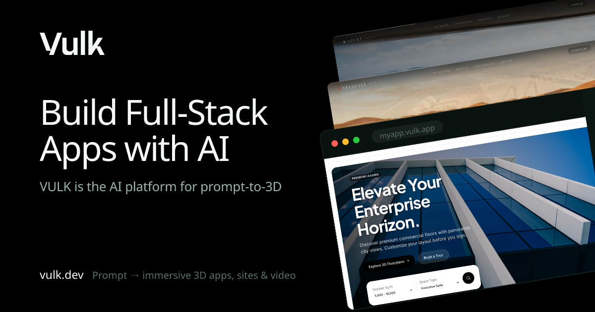 VULK — AI 3D & full-stack app builder gallery image