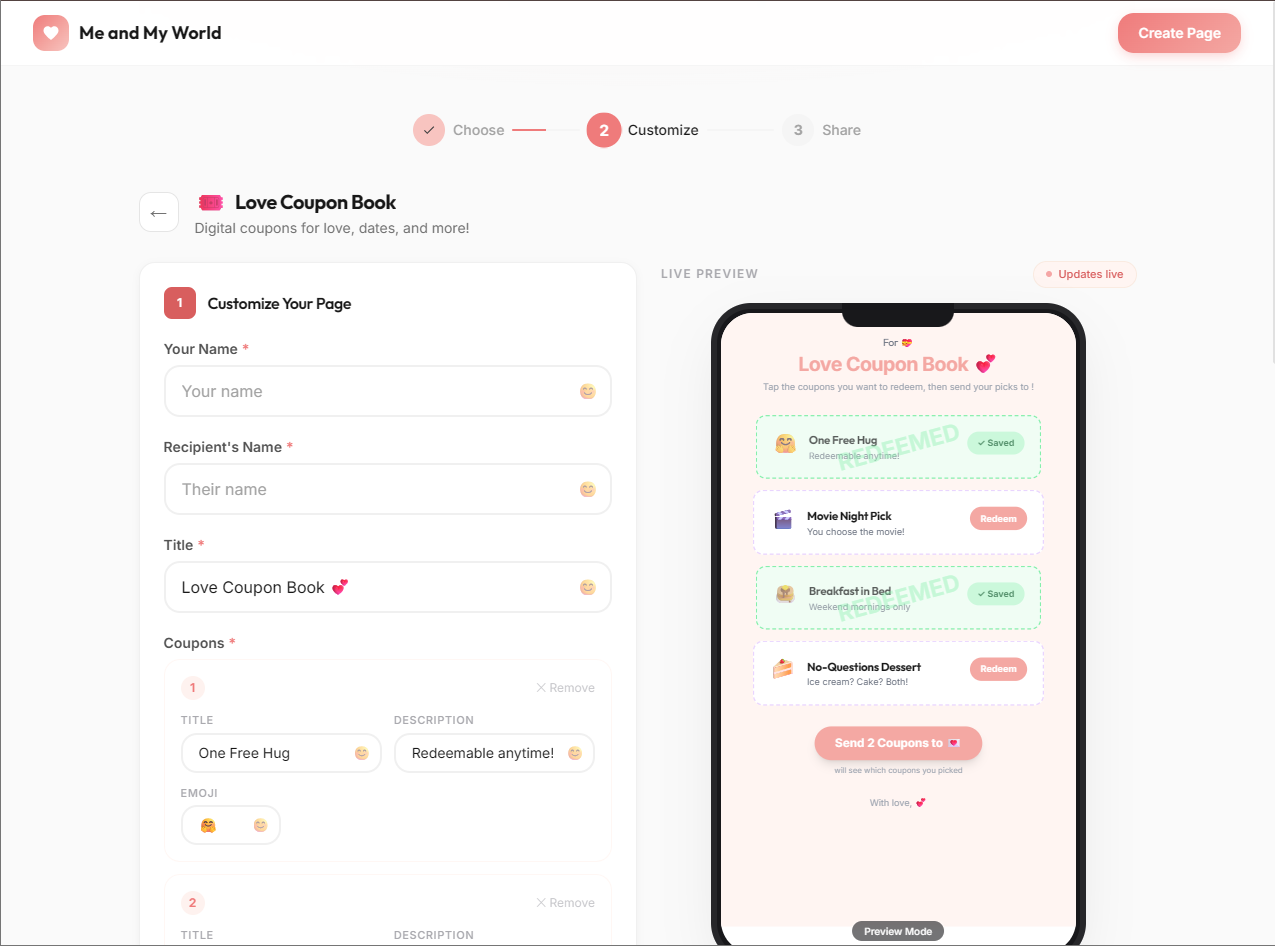 Me and My World - Screenshot 5 showing product features and functionality