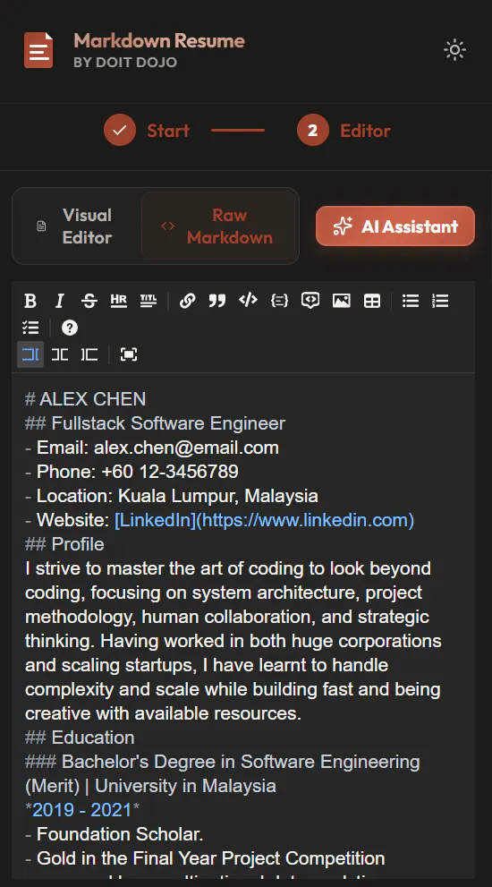 Markdown Resume Builder gallery image