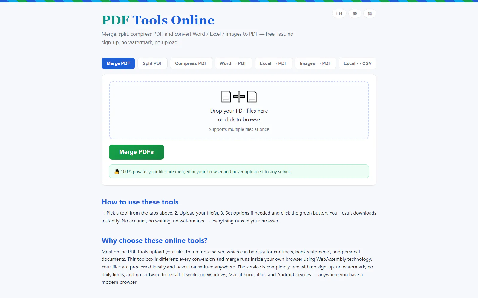 Free PDF ToolPDF Merge Onlines Online screenshot 1