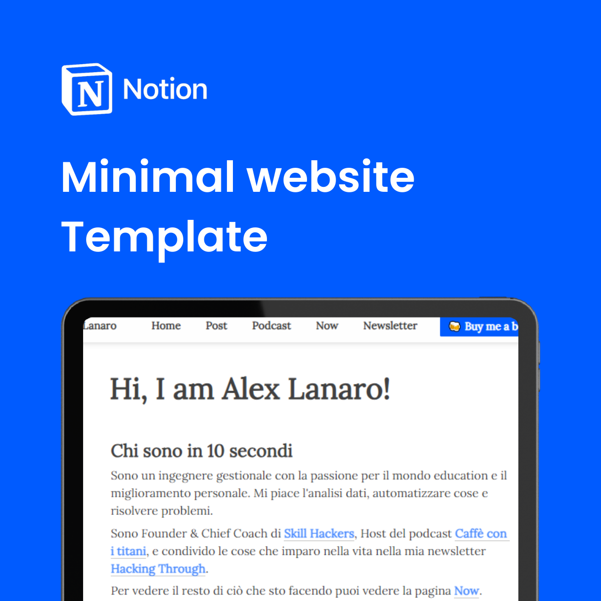 Le site Web minimal ultime - Notion
