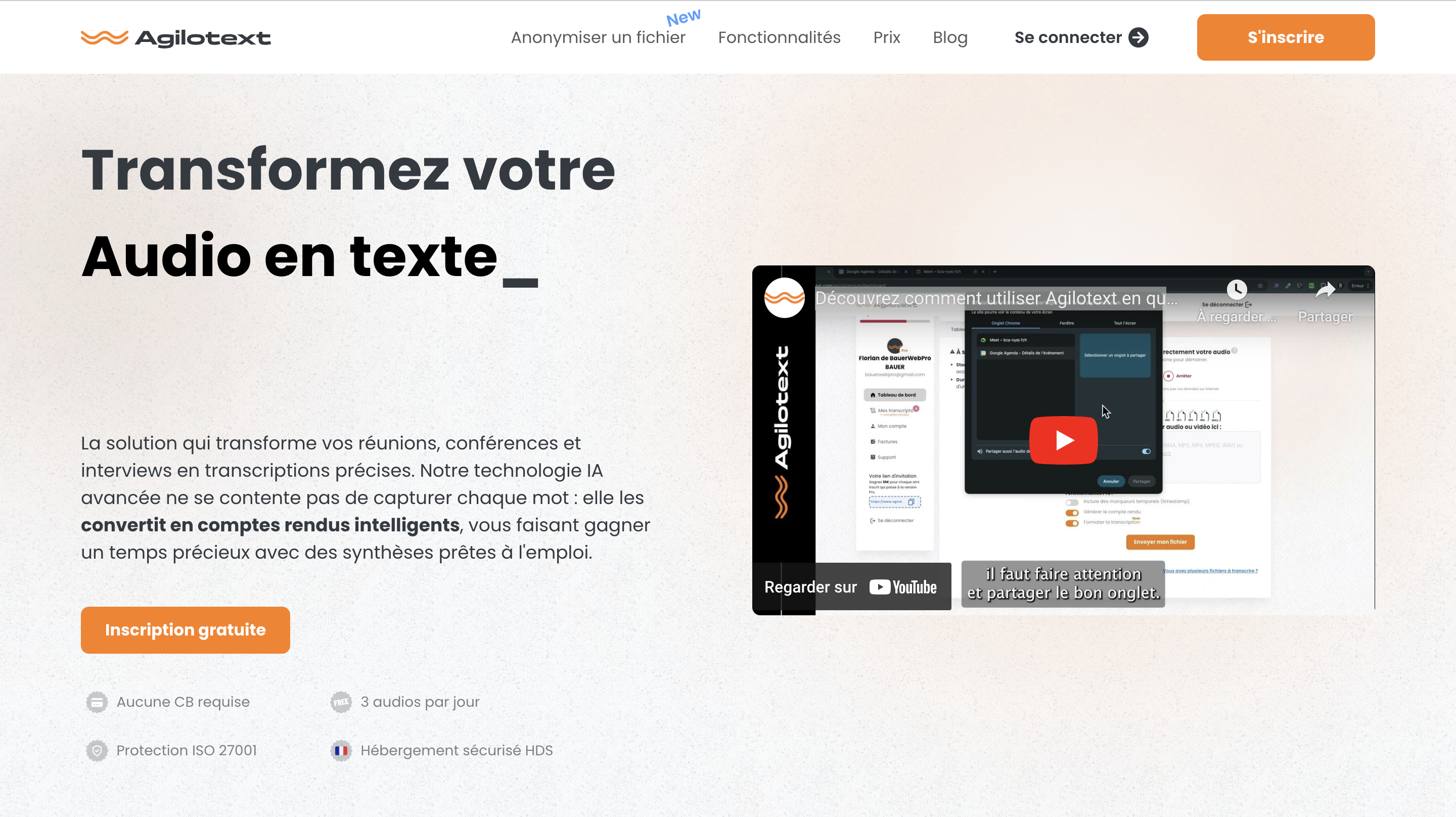 Média Agilotext - Transformation audio en texte | transcription précise par ia 2