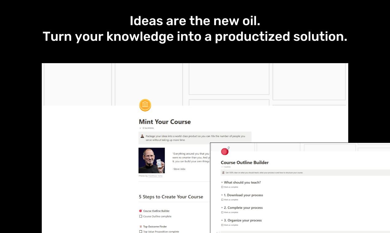 Média Toile de créateur de cours - 12 frameworks de notion pour concevoir votre niche, cours et offre 4