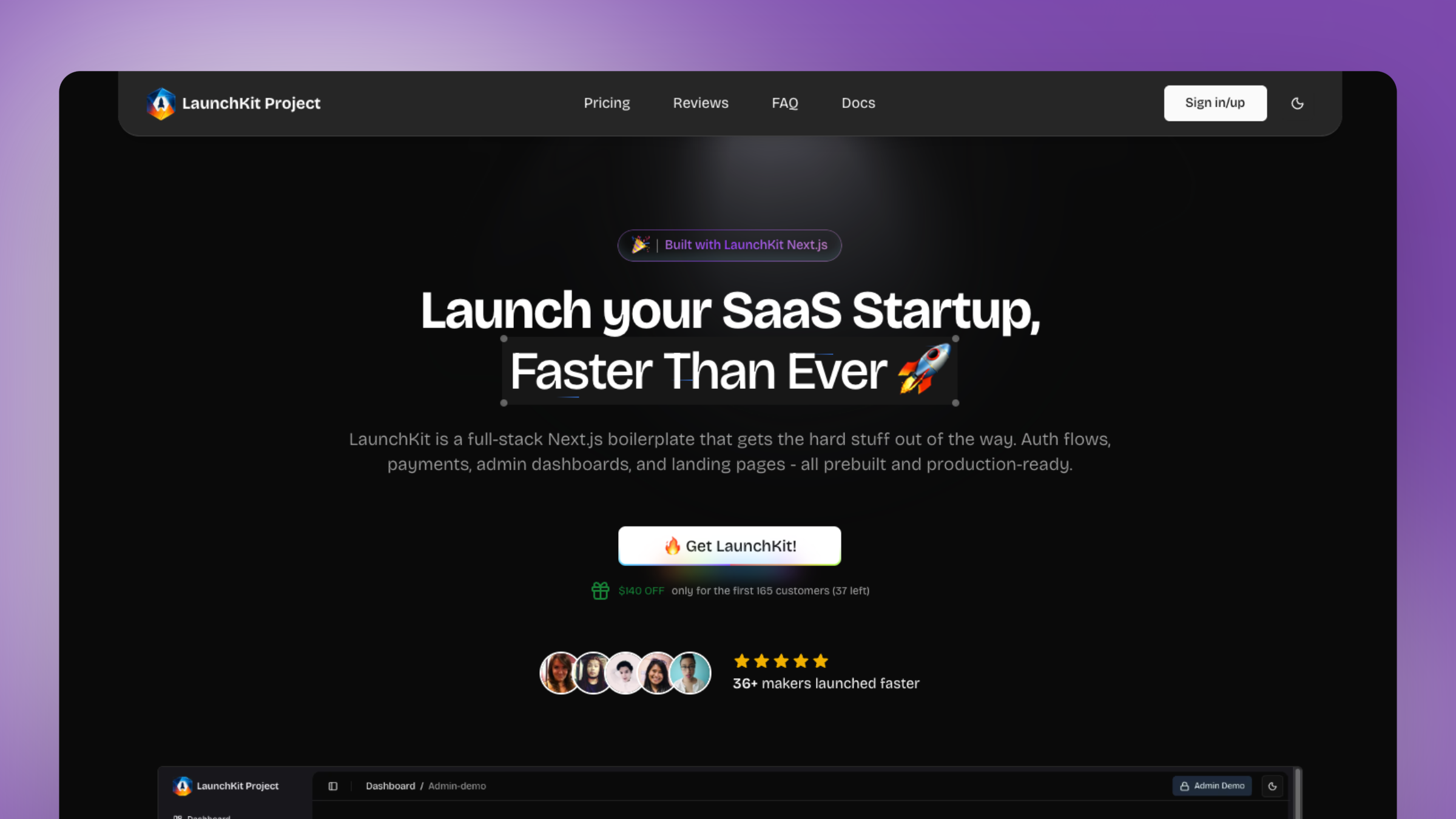 LaunchKit Next.js SaaS media 3