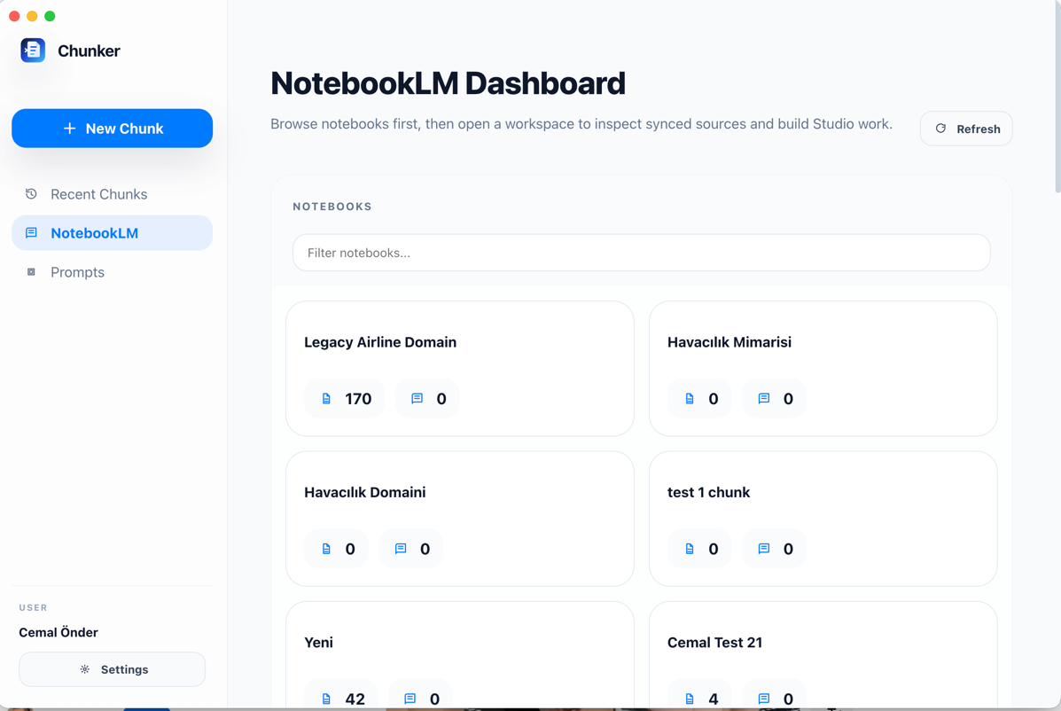 NotebookLM Chunker - Screenshot 3 showing product features and functionality