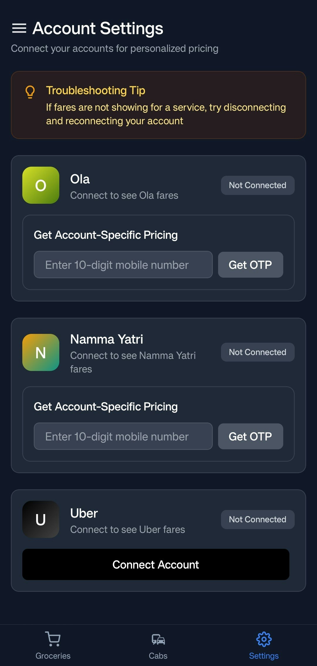 Comparify - One app to find the cheapest rides and groceries fast media 4