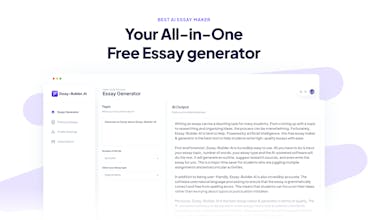 Essay format selection: A screenshot of the Essay-Builder.ai interface showing various essay formats to choose from, such as argumentative, descriptive, and persuasive.