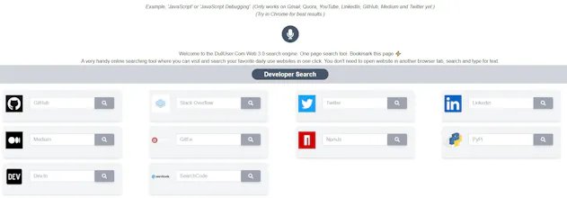 DullUser.com - One page search tool gallery image