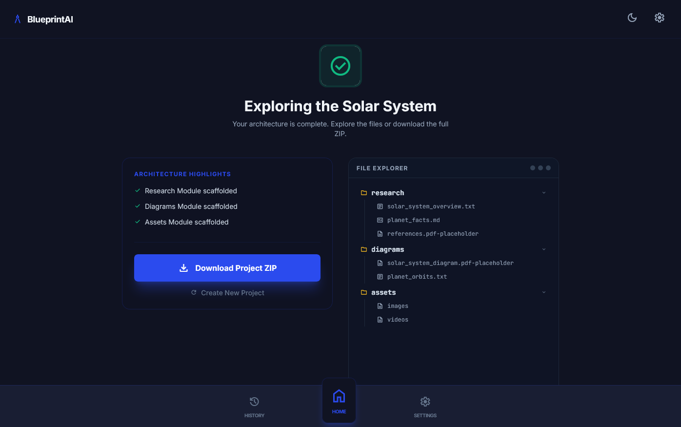 BlueprintAI - Screenshot 2 showing product features and functionality