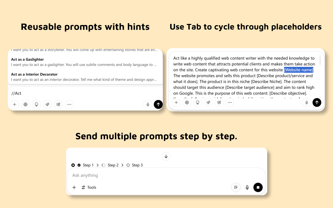 CHATGPT MODS - सुपर बूस्टिंग टूल - फ़ोल्डर ट्री, प्रॉम्प्ट स्टोर, प्रॉम्प्ट चेन, प्रॉम्प्ट ऑप्टिमाइज़ेशन मीडिया 7