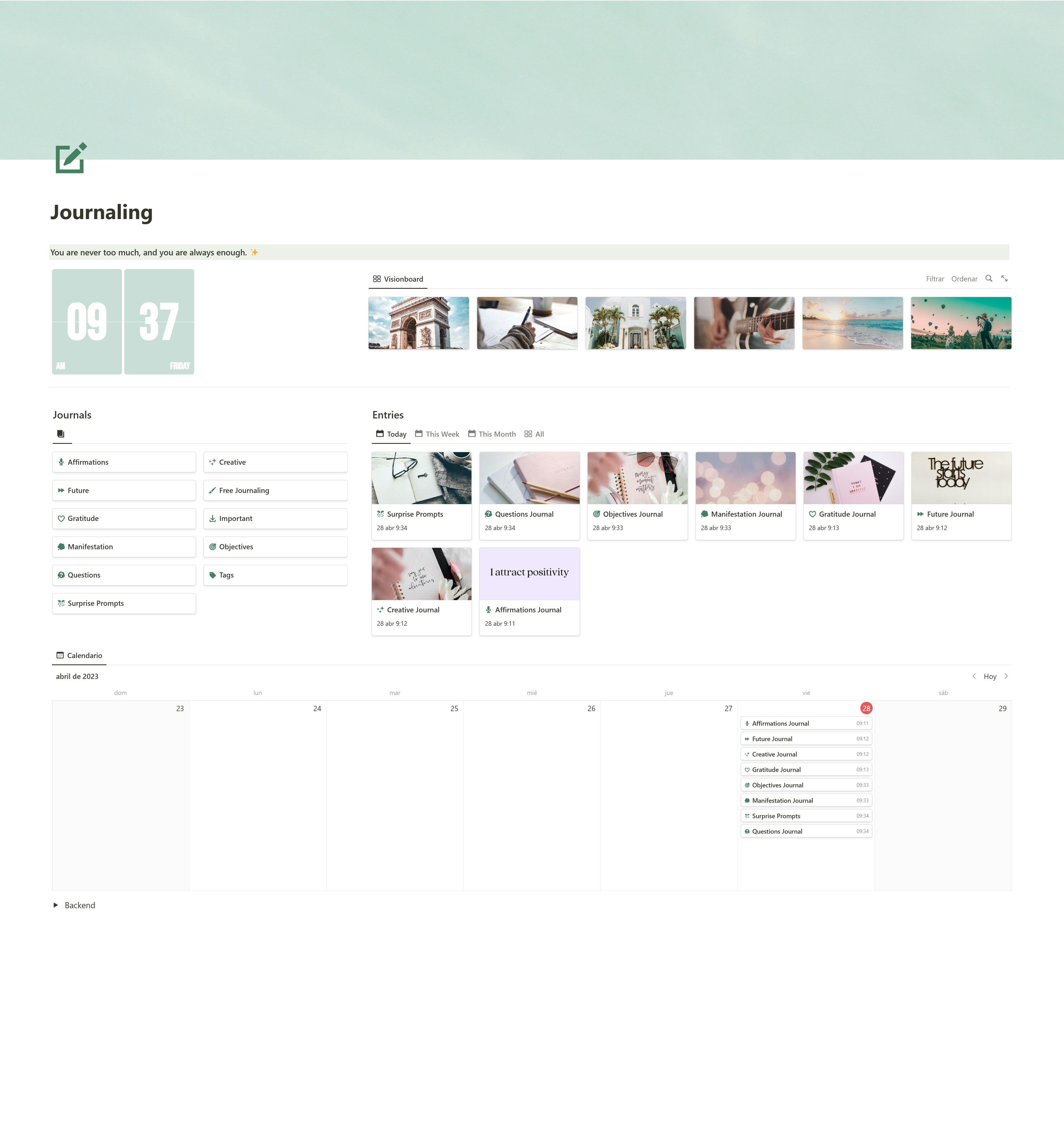 Notion Journal Template