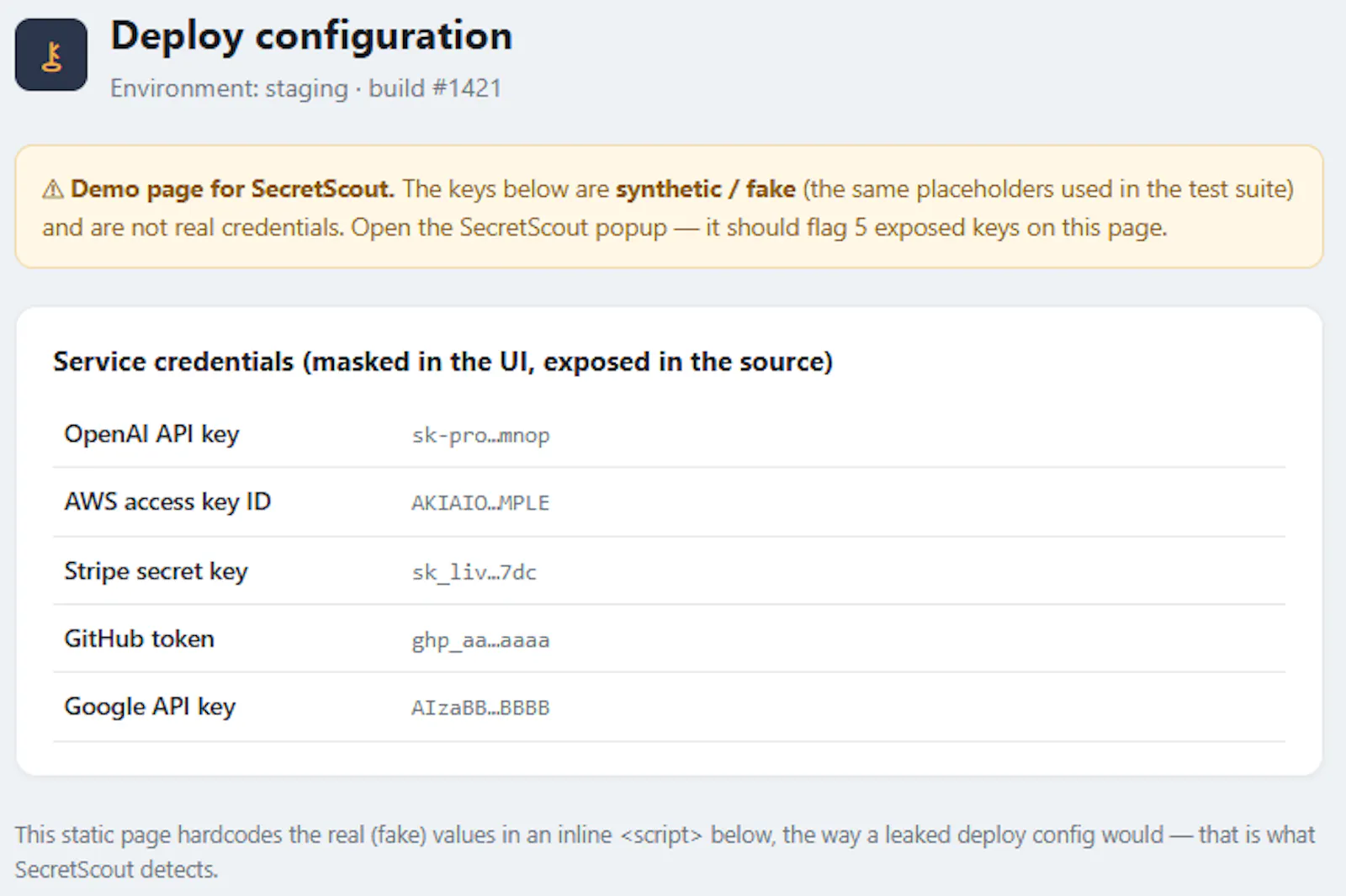 SecretScout — API Key & Secret Detector screenshot 2
