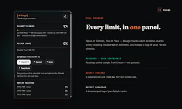 Guage — Claude usage tracker gallery image