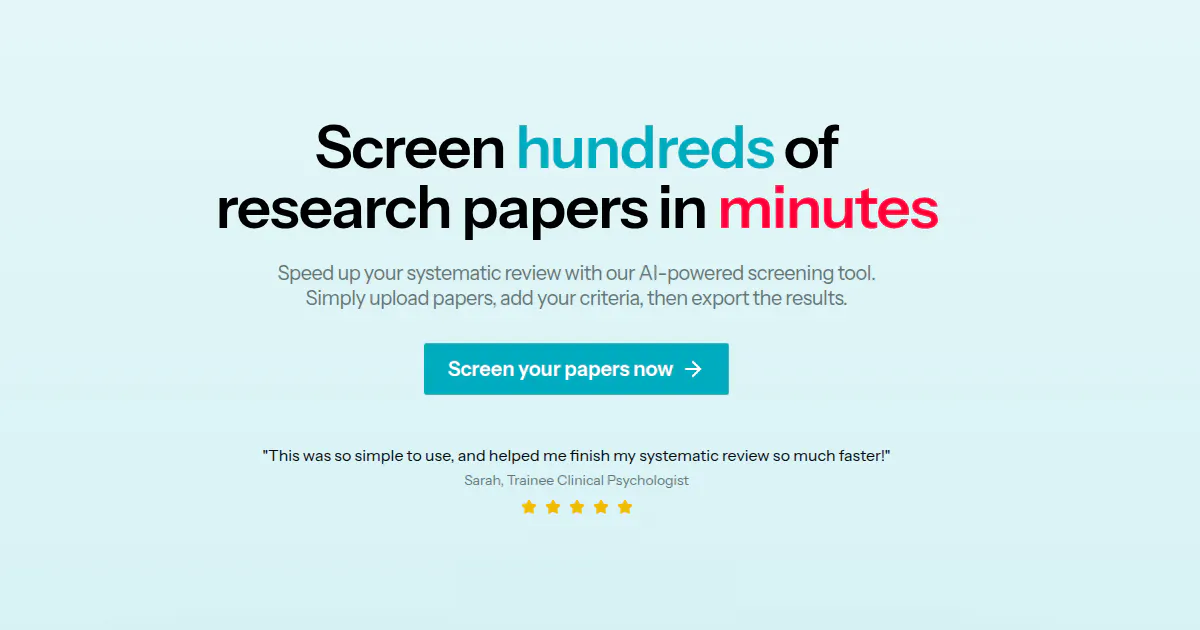 Research Paper Screener