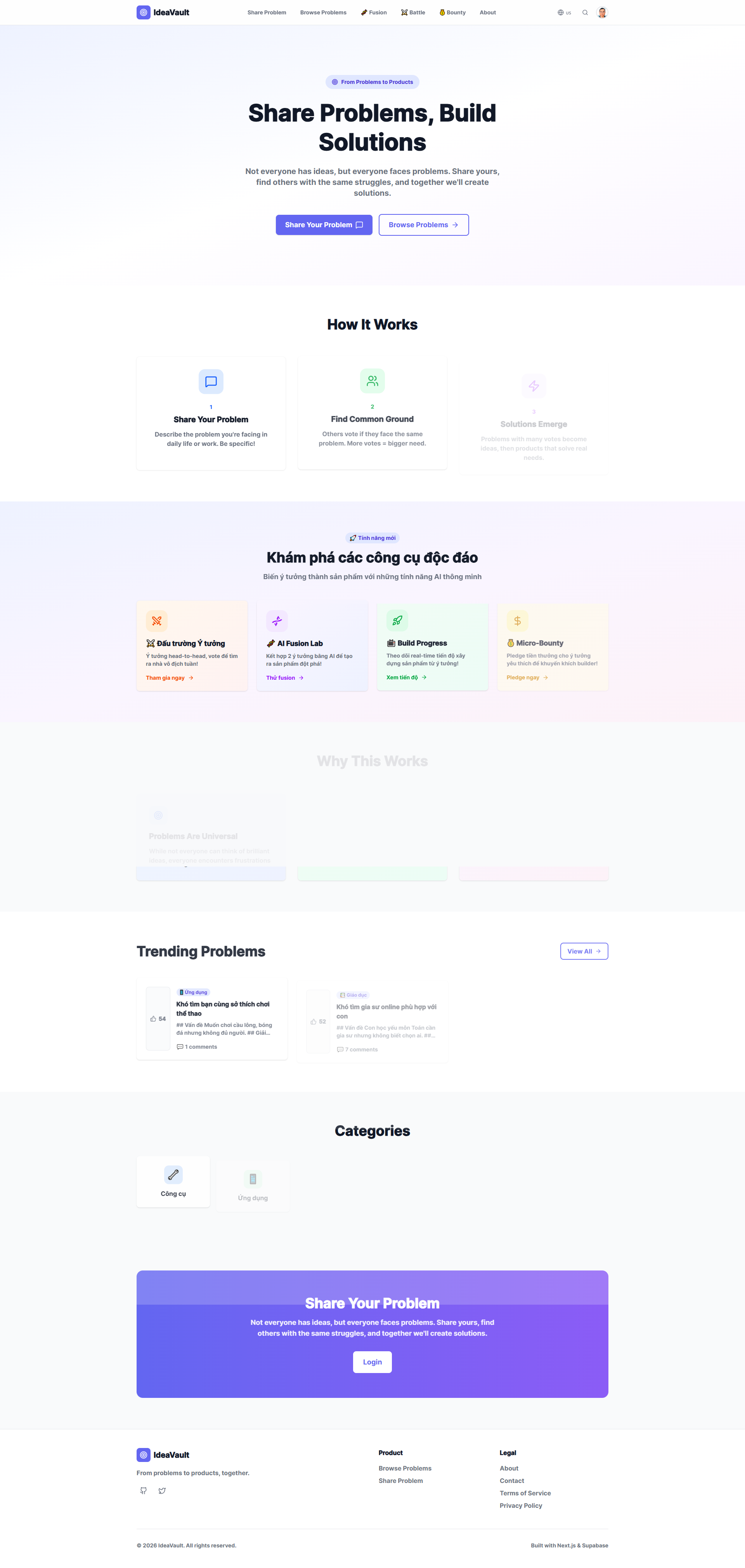IdeaVault - Main product screenshot demonstrating key features and user interface
