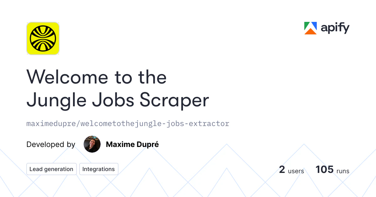 Welcome to the Jungle Jobs Scraper 截图