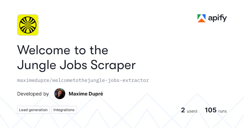 Welcome to the Jungle Jobs Scraper screenshot 1