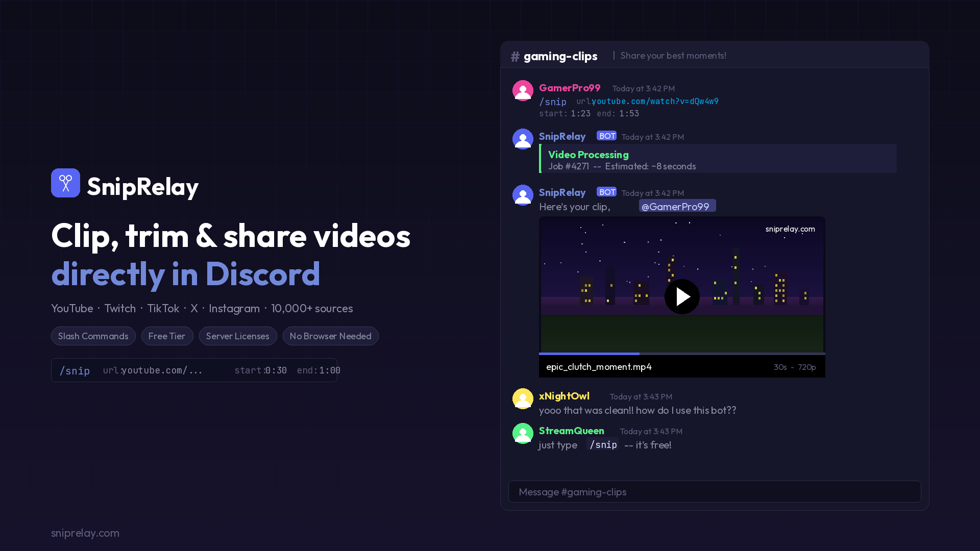 SnipRelay - Main product screenshot demonstrating key features and user interface