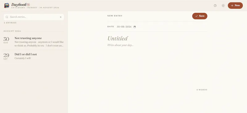Daybook Ⓝ — A Quiet, Private Diary screenshot 3