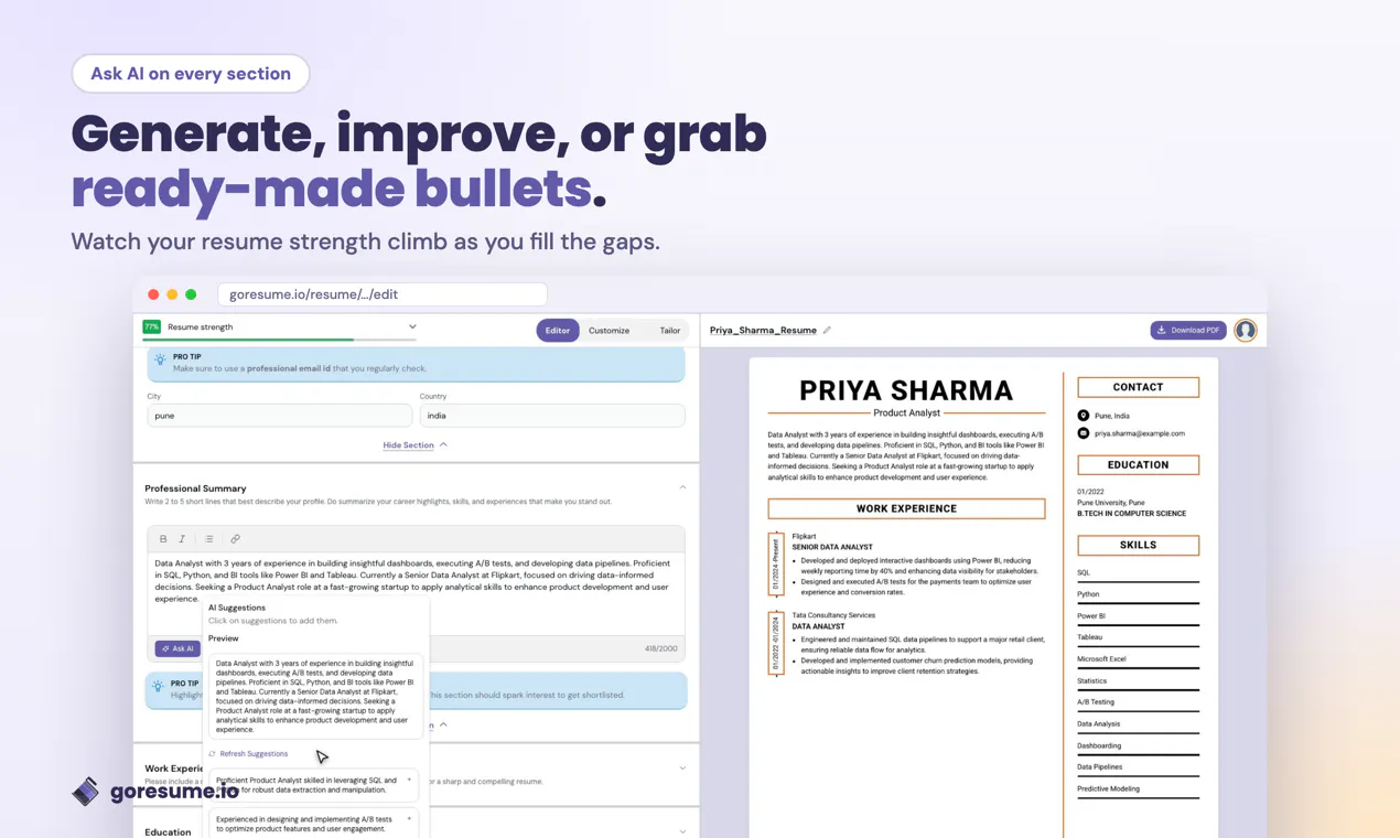 GoResume gallery image