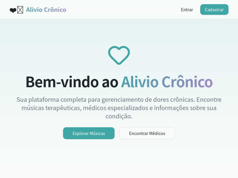Alivio Crônico - Main product screenshot demonstrating key features and user interface