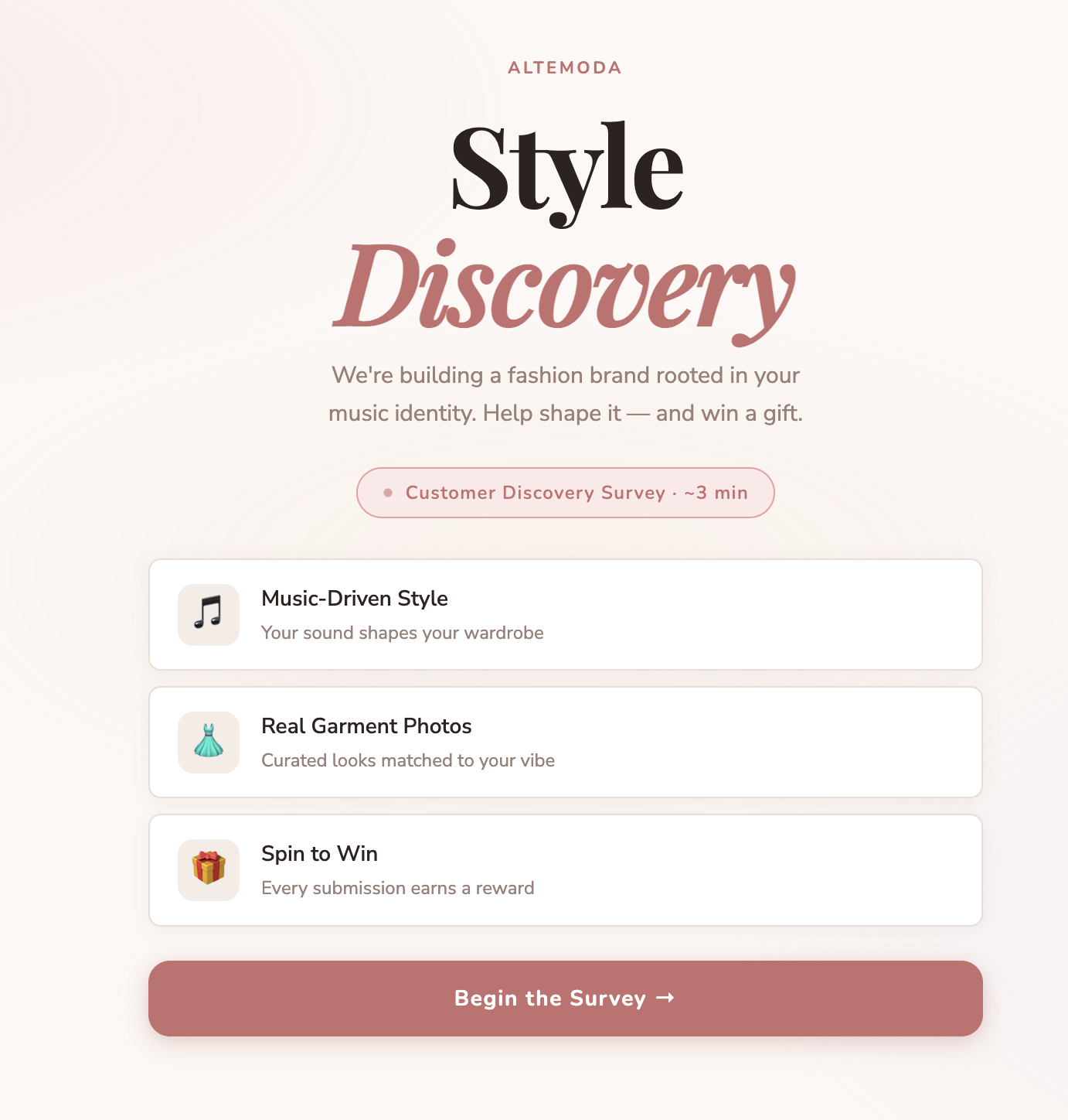 Interactive survey - customer discovery gallery image