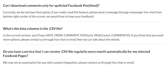 Facebook Page Comments Exporter gallery image