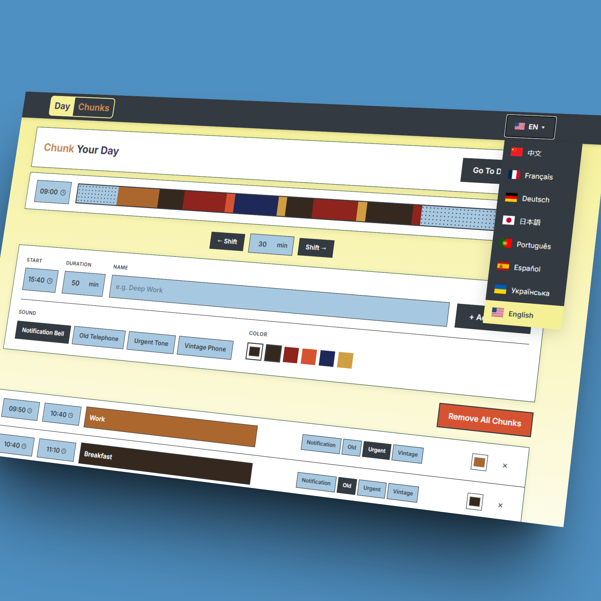 DayChunks - Product Hunt launch logo and brand identity