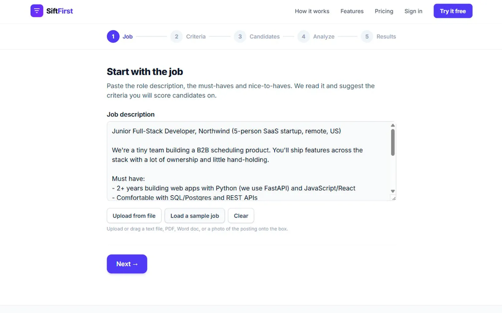 SiftFirst screenshot 3