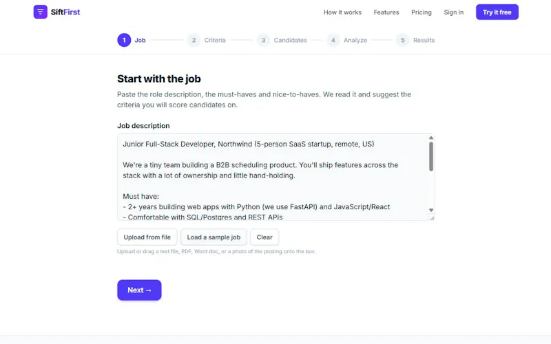 SiftFirst screenshot 3
