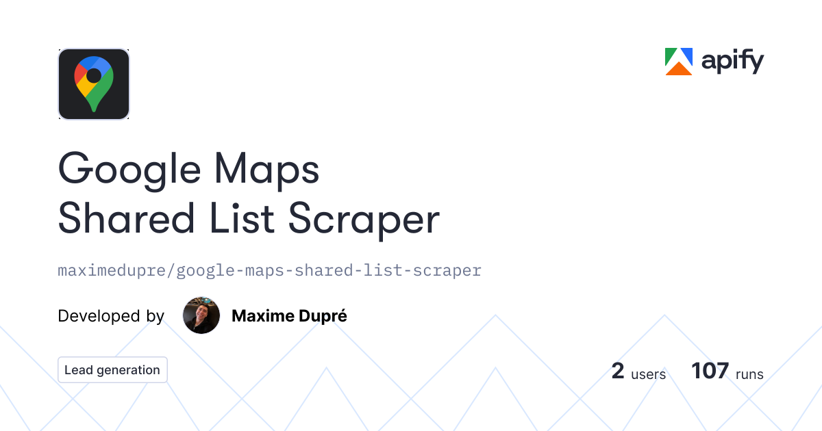 Google Maps Shared List Scraper gallery image