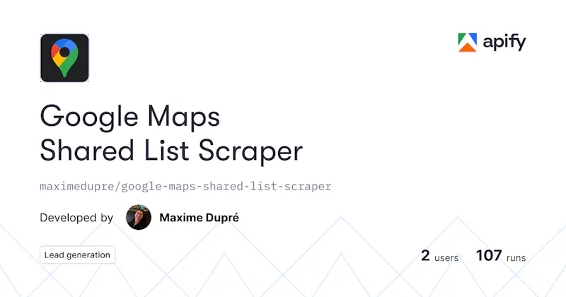 Google Maps Shared List Scraper screenshot 1