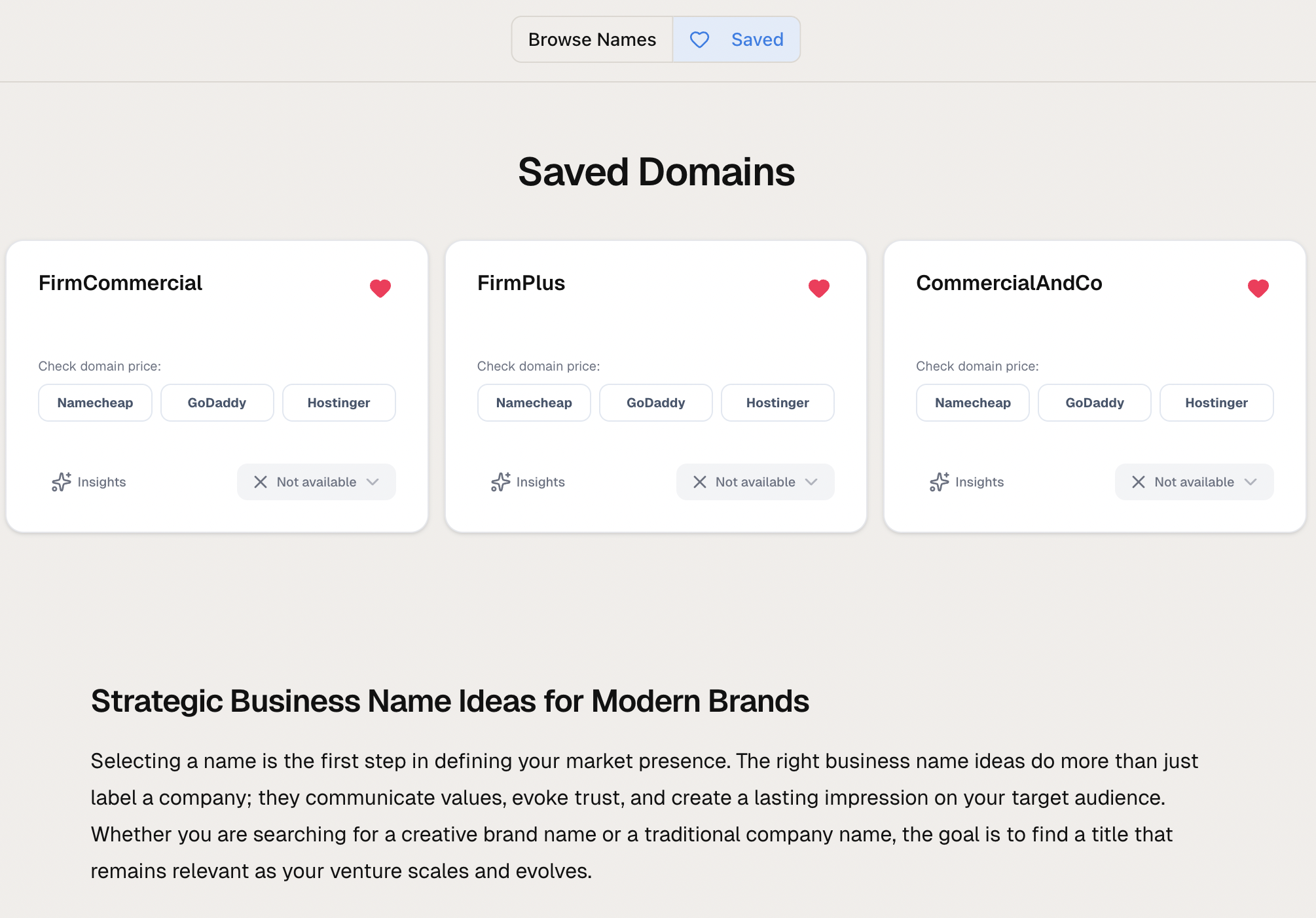 Namizer - Business Name Generator gallery image