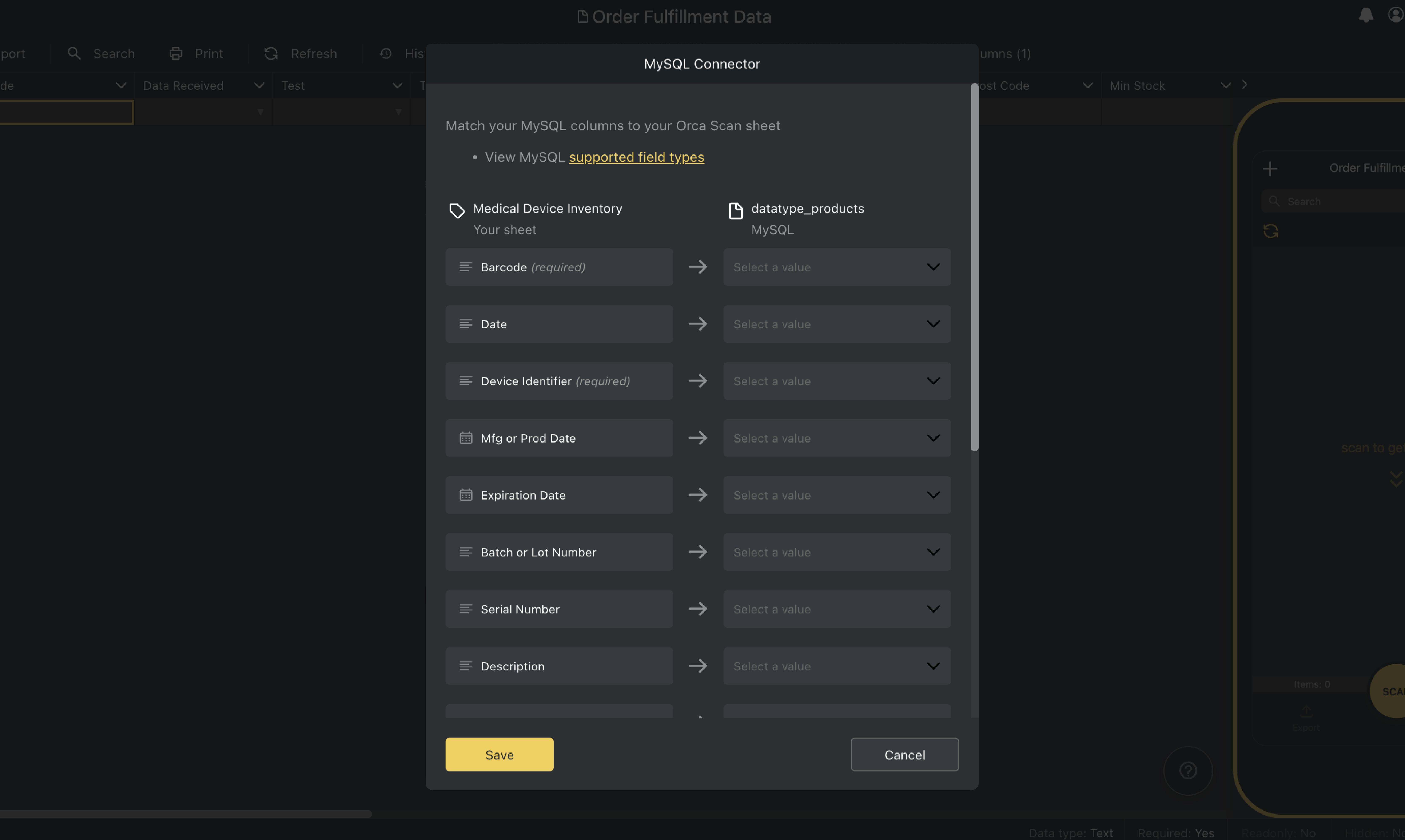 Orca Scan SQL Connectors gallery image
