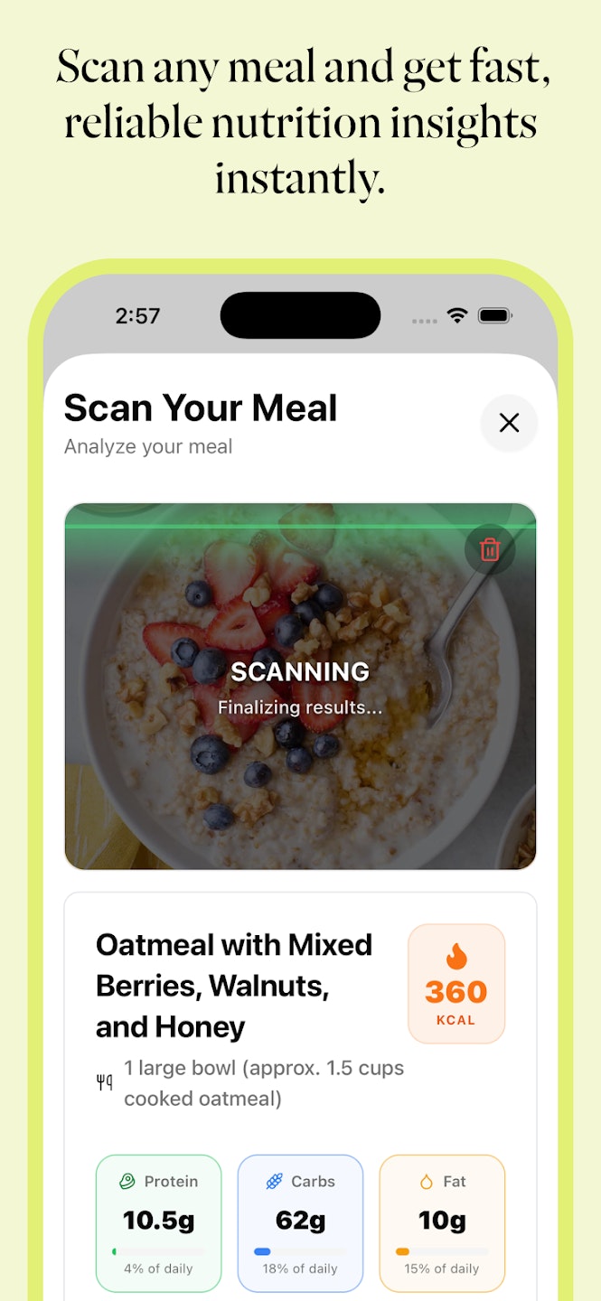 NutriSnap: Calorie & Macro - Main product screenshot demonstrating key features and user interface