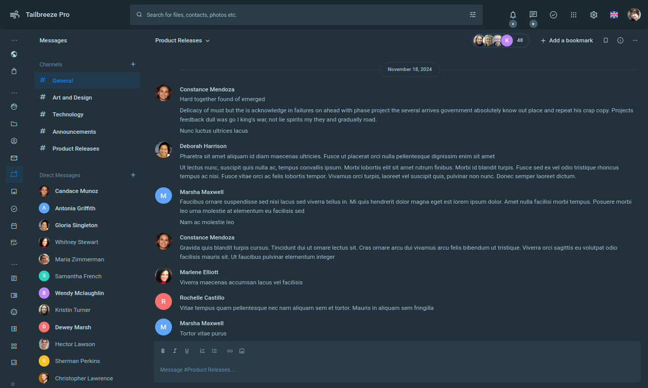 Media Templat Admin Tailbreeze 8