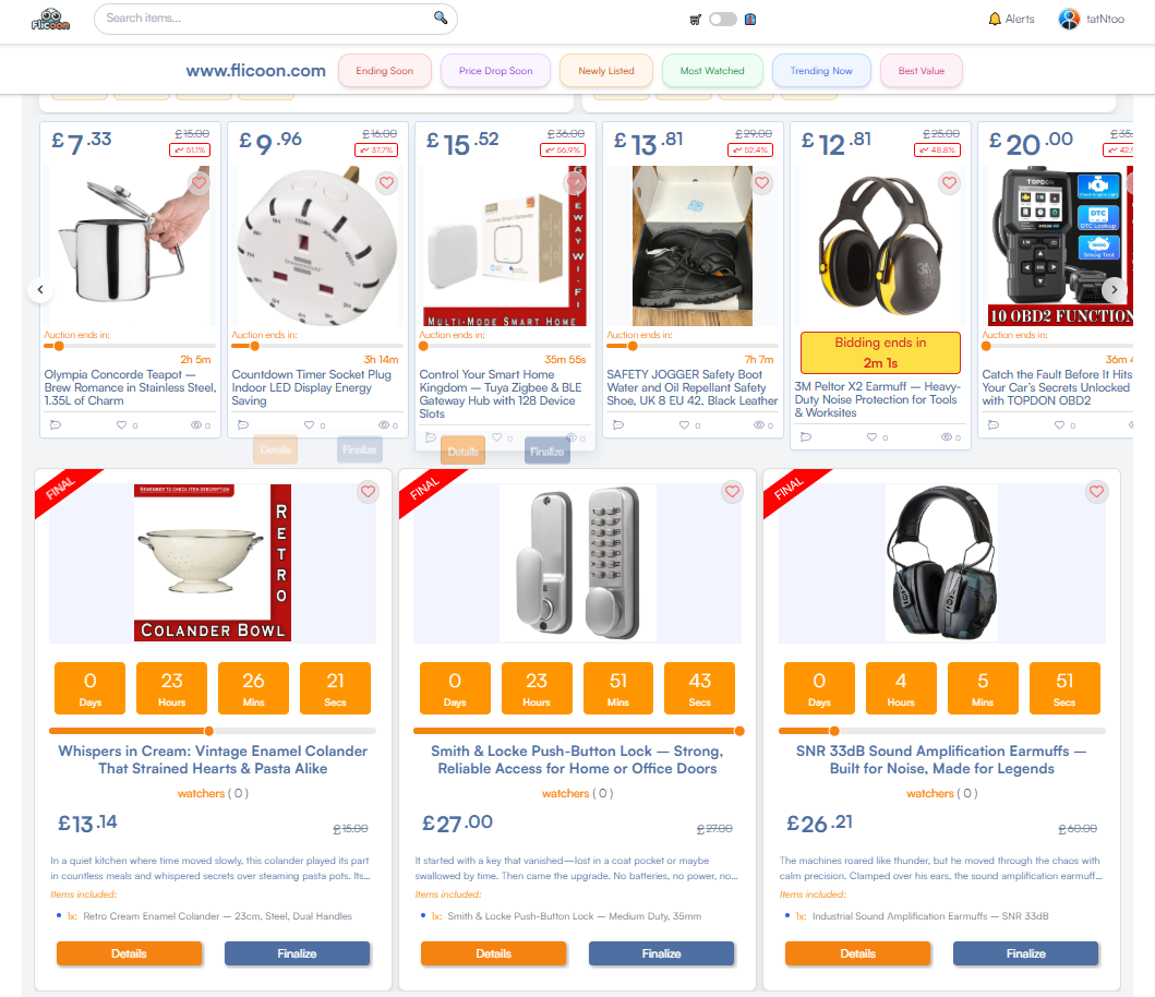 Flicoon: un mercado dinámico - Revendedor a prueba de revendedores.Comprador media 4