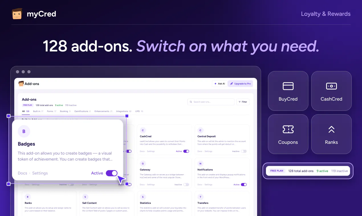 myCred 4.0: AI-Powered Loyalty Plugin gallery image