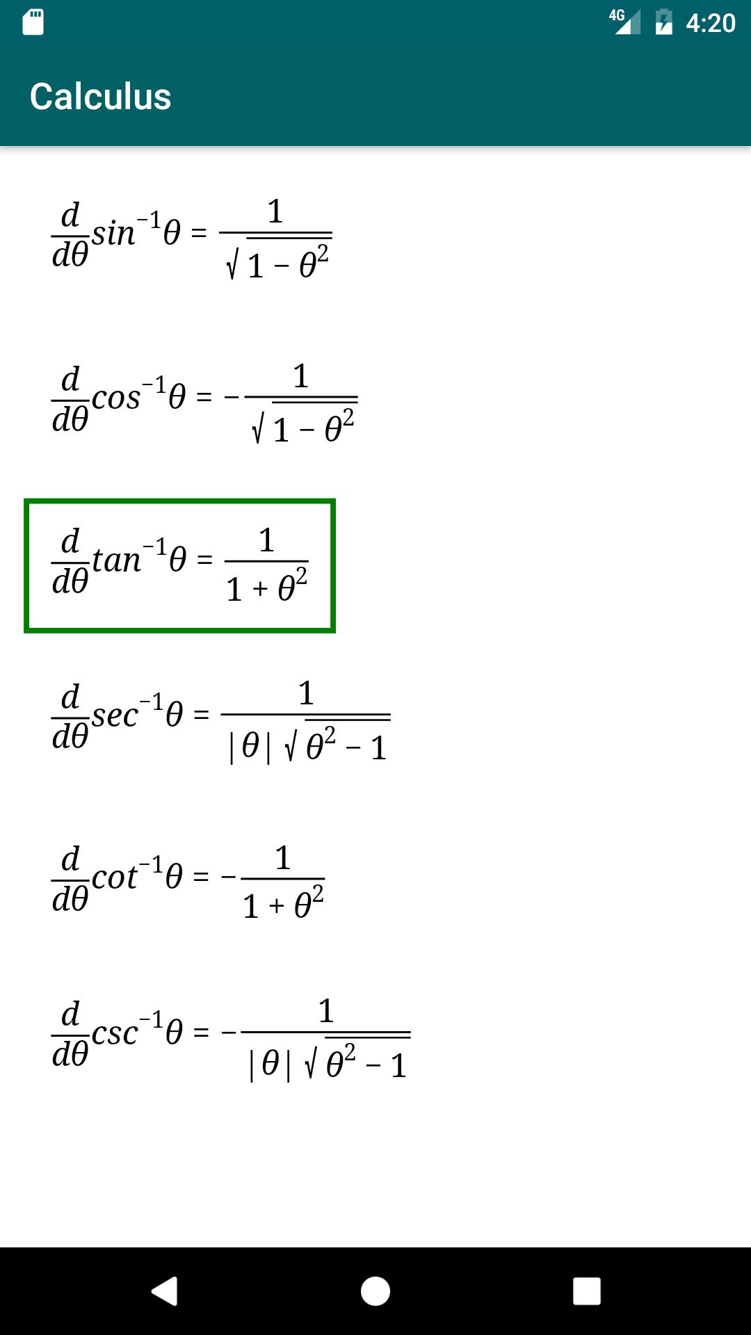 Calculus App- A free app for calculus formulae gallery image
