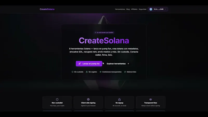 CreateSolana screenshot 1 (video preview)