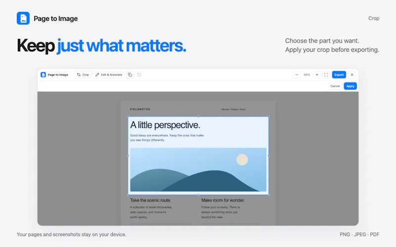 Page to Image - Screenshots & PDF screenshot 5
