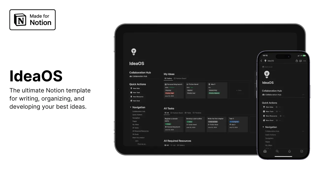IdeaOS: Idea Organizer - Notion Template gallery image