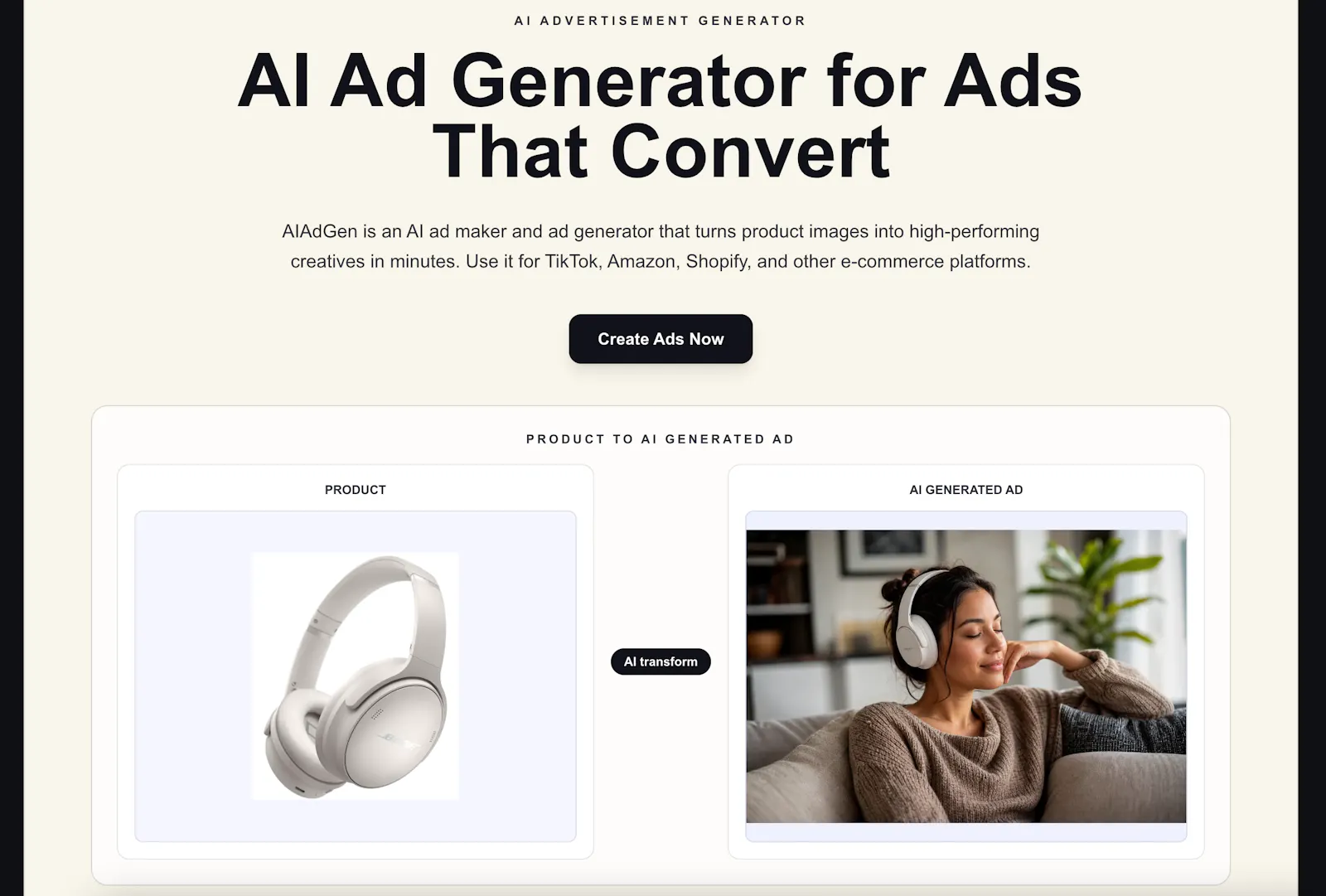 AI Ad generator screenshot 1